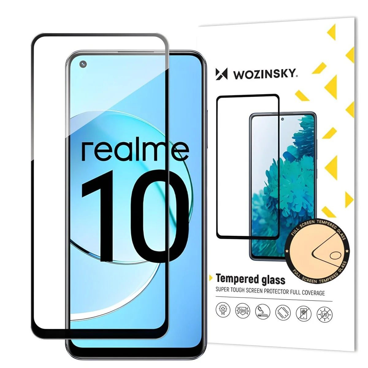 Ochranné tvrdené sklo pre Realme 10 4G - Čierna