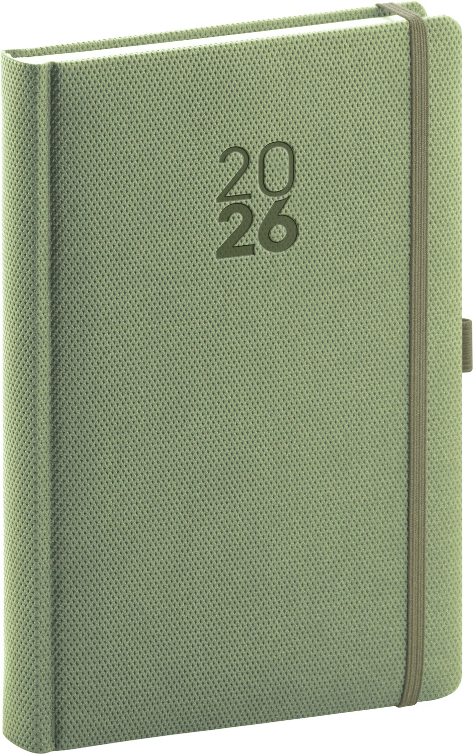 NOTIQUE Denný diár Diamante 2026, olivový, 15 x 21 cm