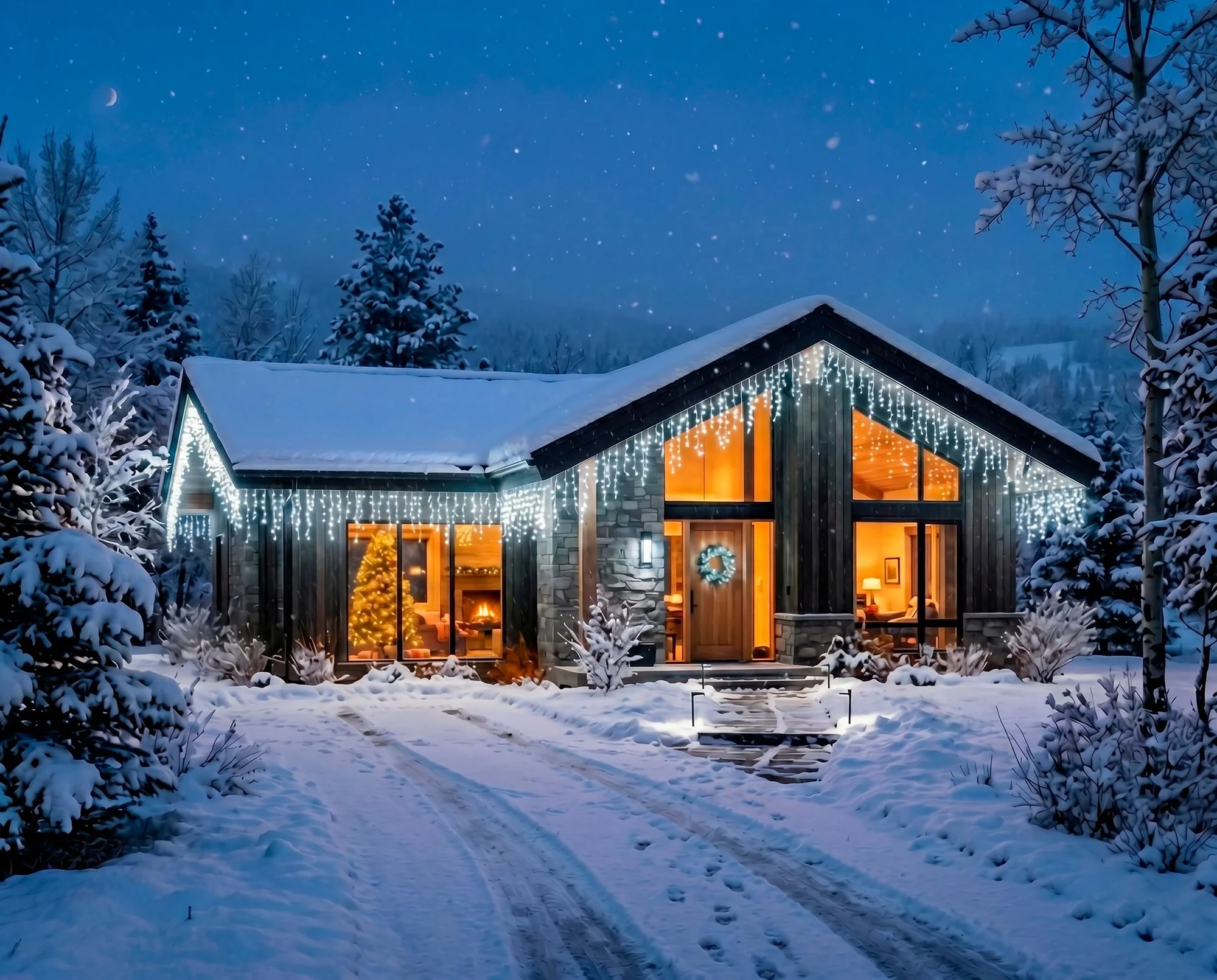MagicHome vianočná LED reťaz, 1 ks Časovač, 306 LED, studená biela, 10 funkcií, 12 m, IP44