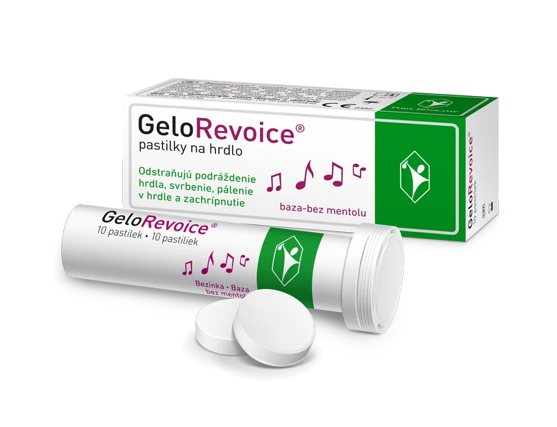 GeloRevoice pastilky na hrdlo, baza-bez metolu - limitovaná edícia 1×10 ks, pastilky na hrdlo