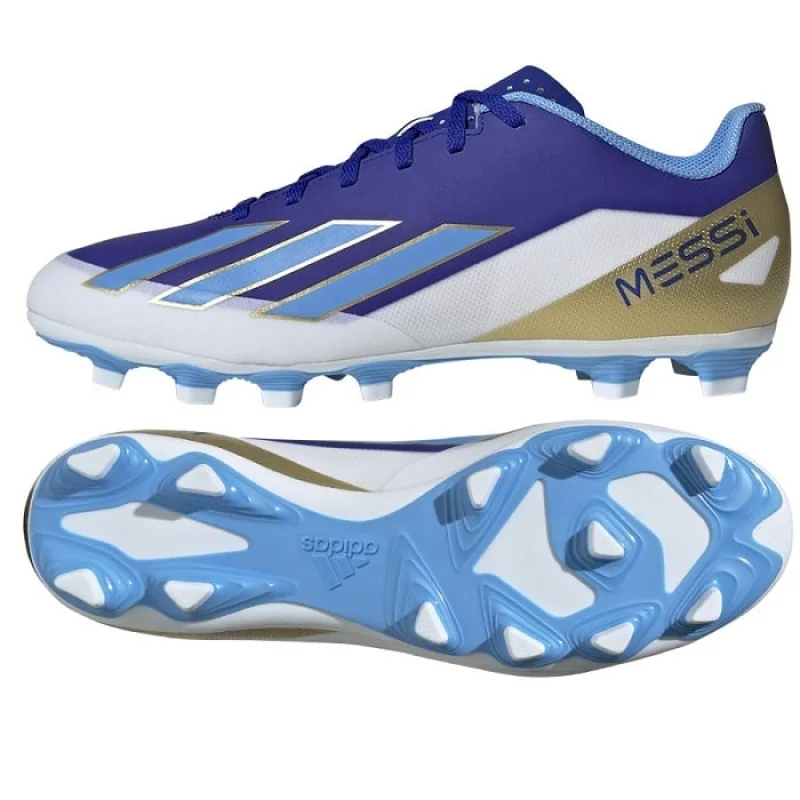 Adidas X CRAZYFAST Club Messi FxG Pánske futbalové kopačky, biela/modrá, veľ. 44