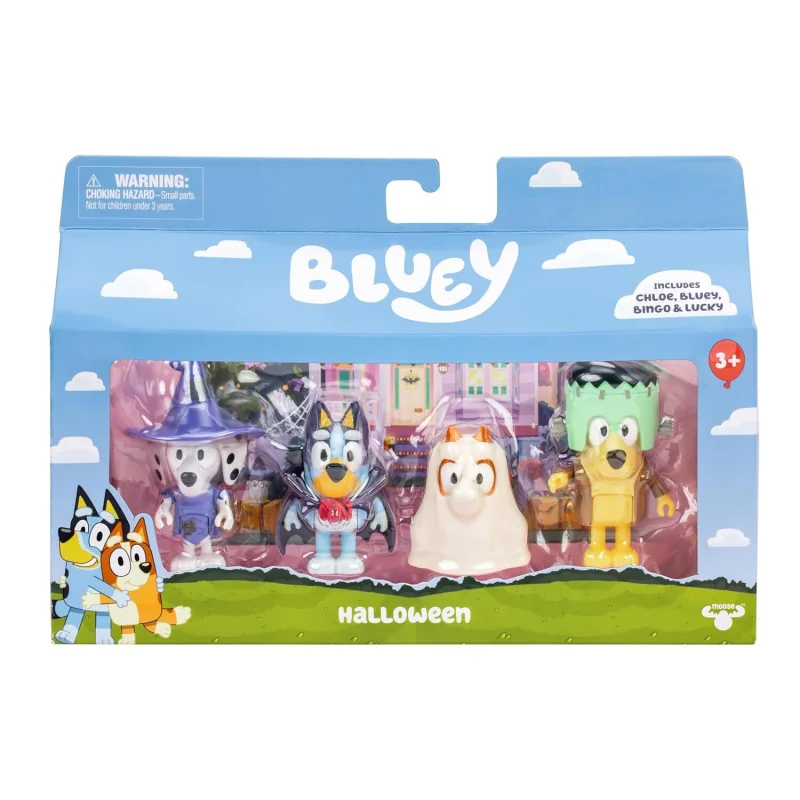 BLUEY Sada 4 halloweenskych figúrok