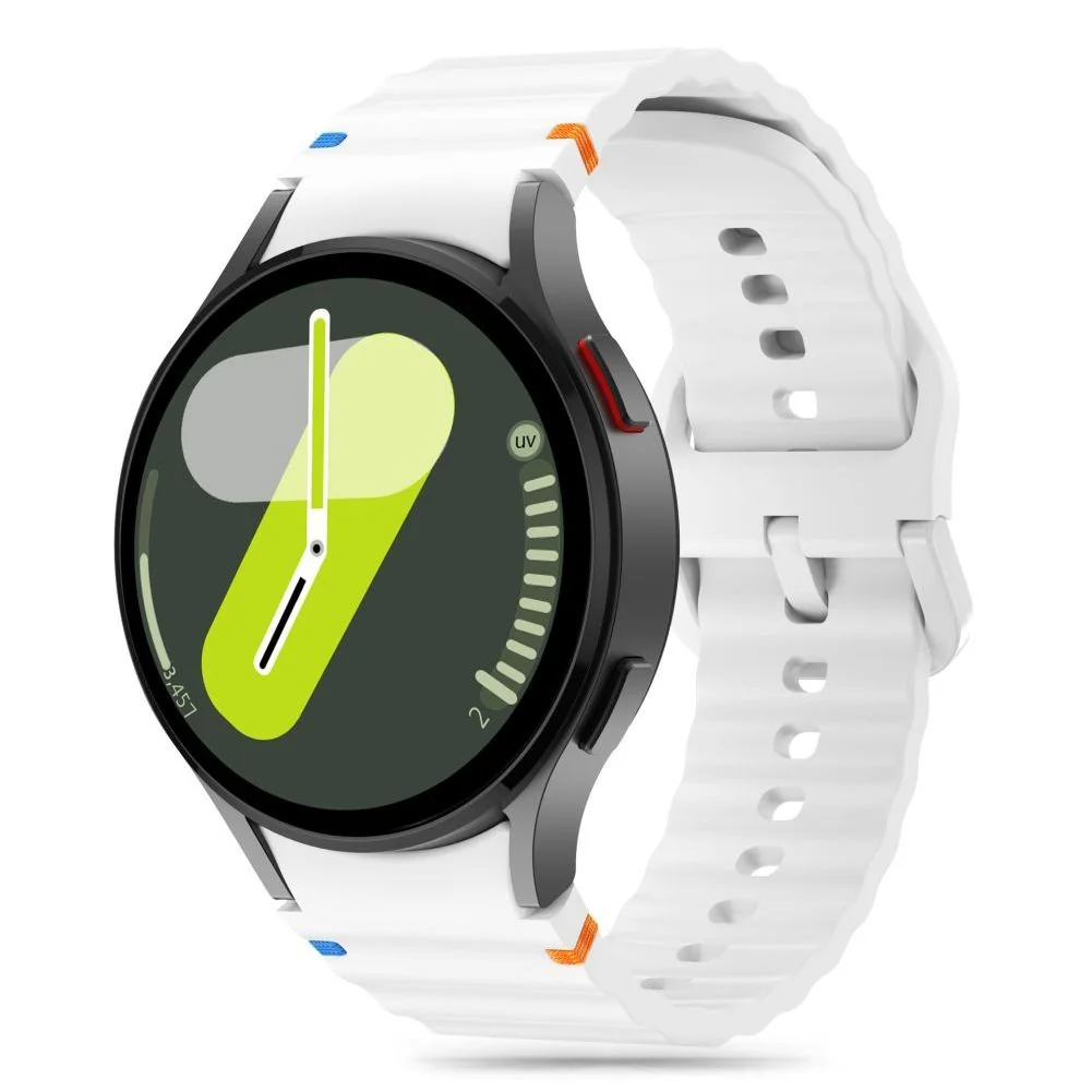 Tech-Protect Silicone Sport remienok na Samsung Galaxy Watch 4 / 5 / 5 Pro / 6 / 7 / FE, white Pro / 6 / 7 / FE, white