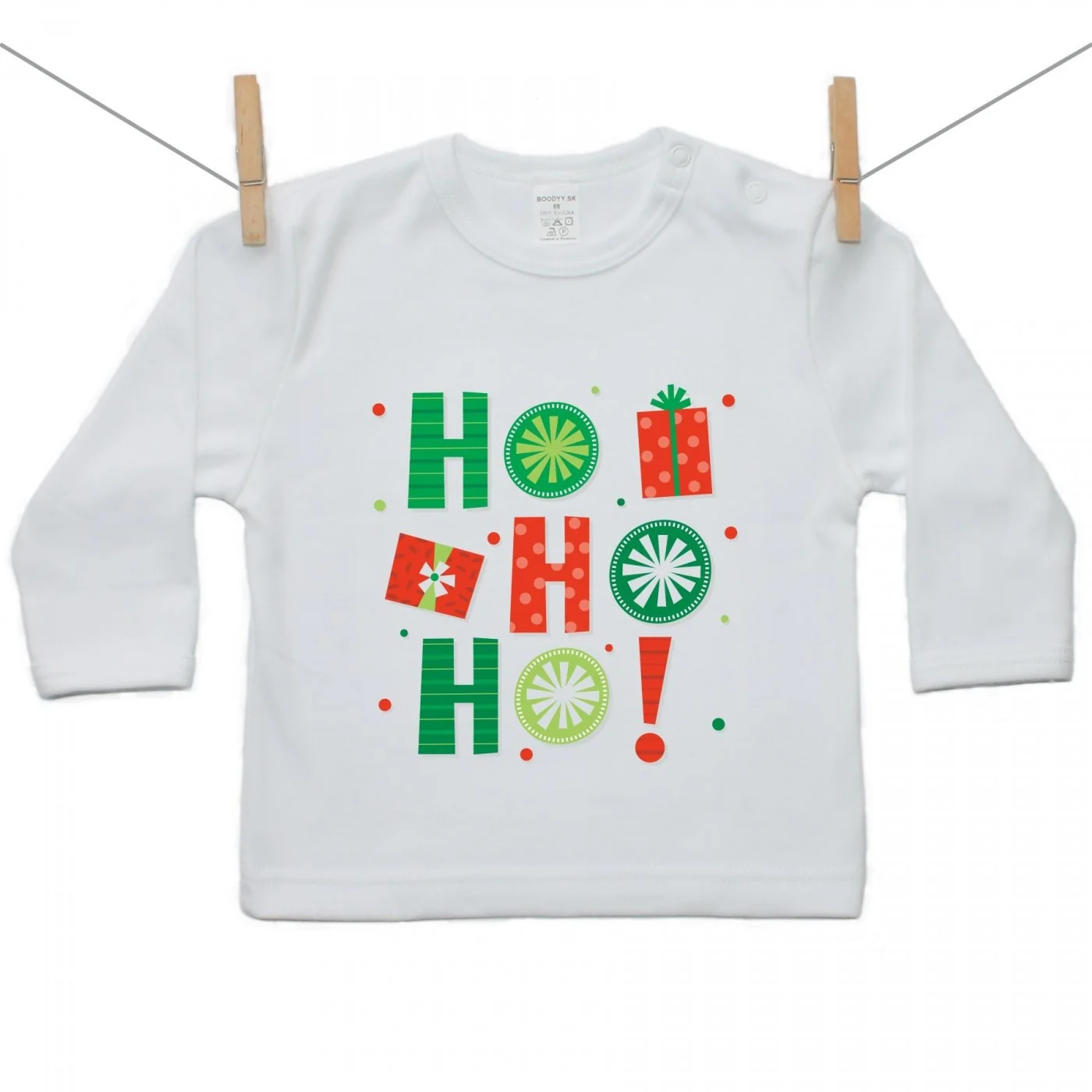 Boodyy Tričko s dlhým rukávom HO HO HO! Veľkosť: 98