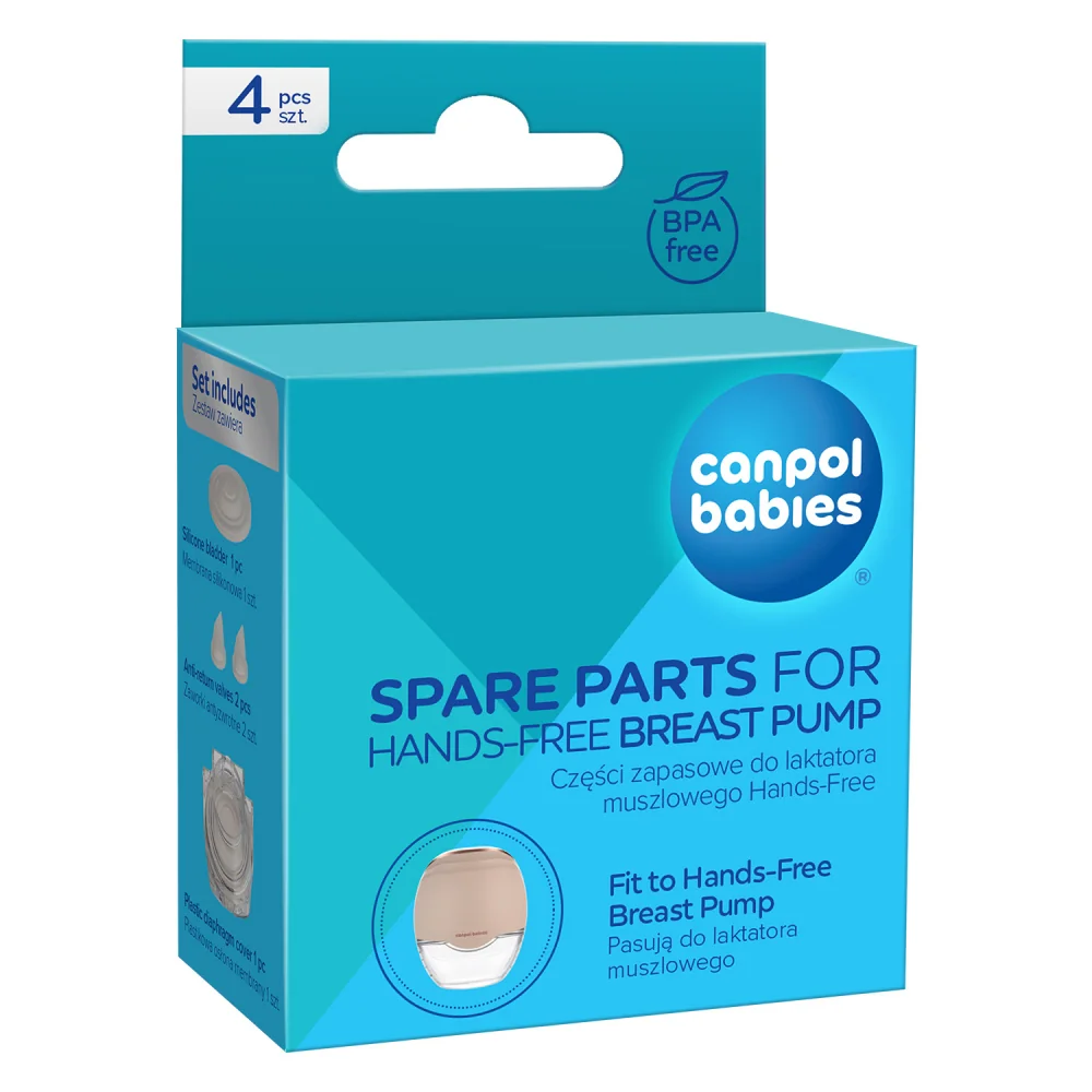 Canpol babies Set náhradných dielov k odsávačke materského mlieka Hands-Free 1×1 ks, set náhradných dielov k odsávačke