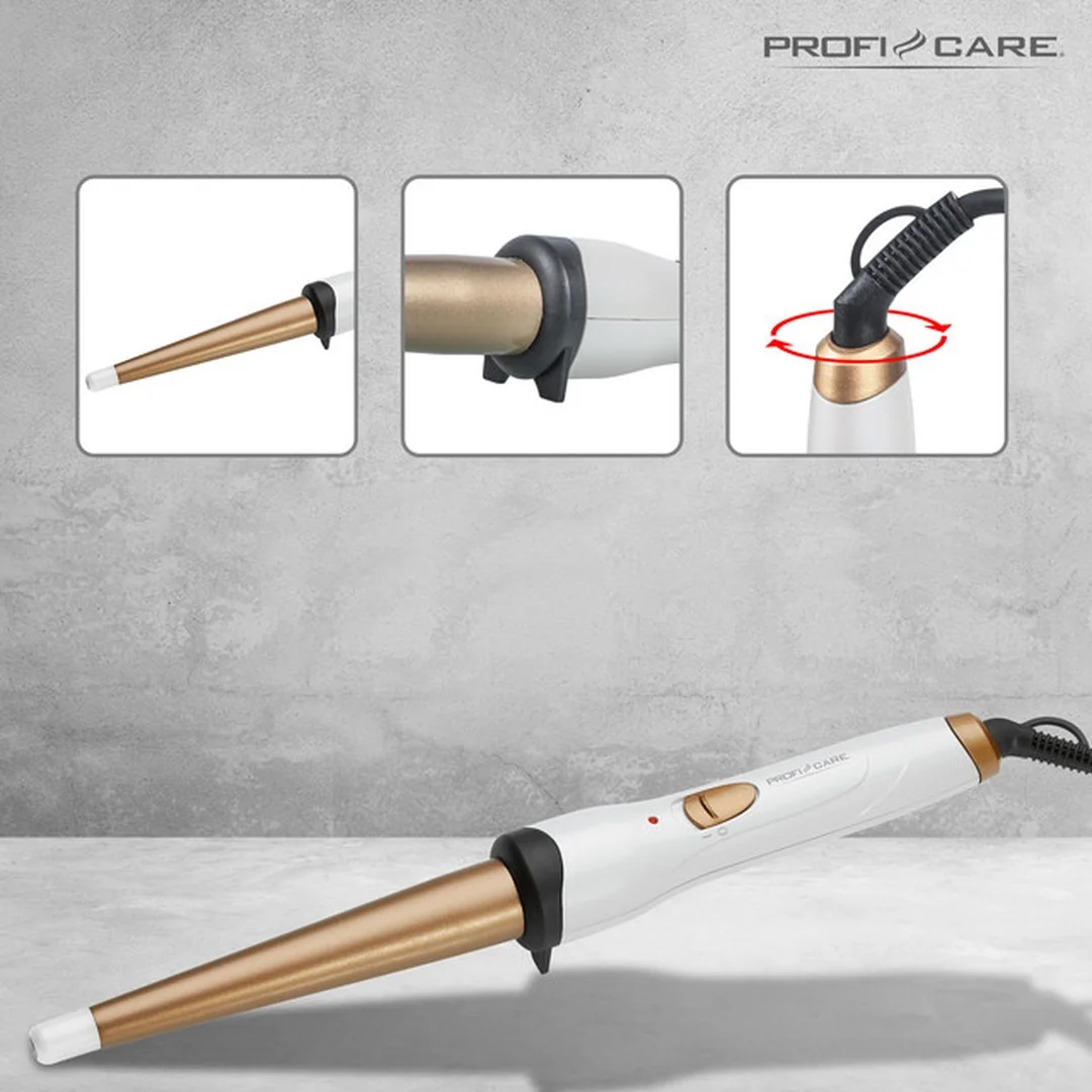 ProfiCare HC 3049 kónická kulma na vlasy, turmalín, ionizácia 25–13 mm