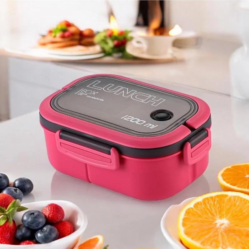 Livefy obedový box s príborom Lunch 1.2l, ružový