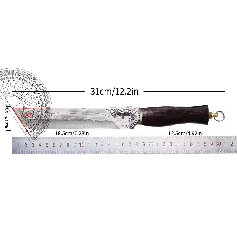 Kuchynský nôž s koženým puzdrom AG-33009, hnedá