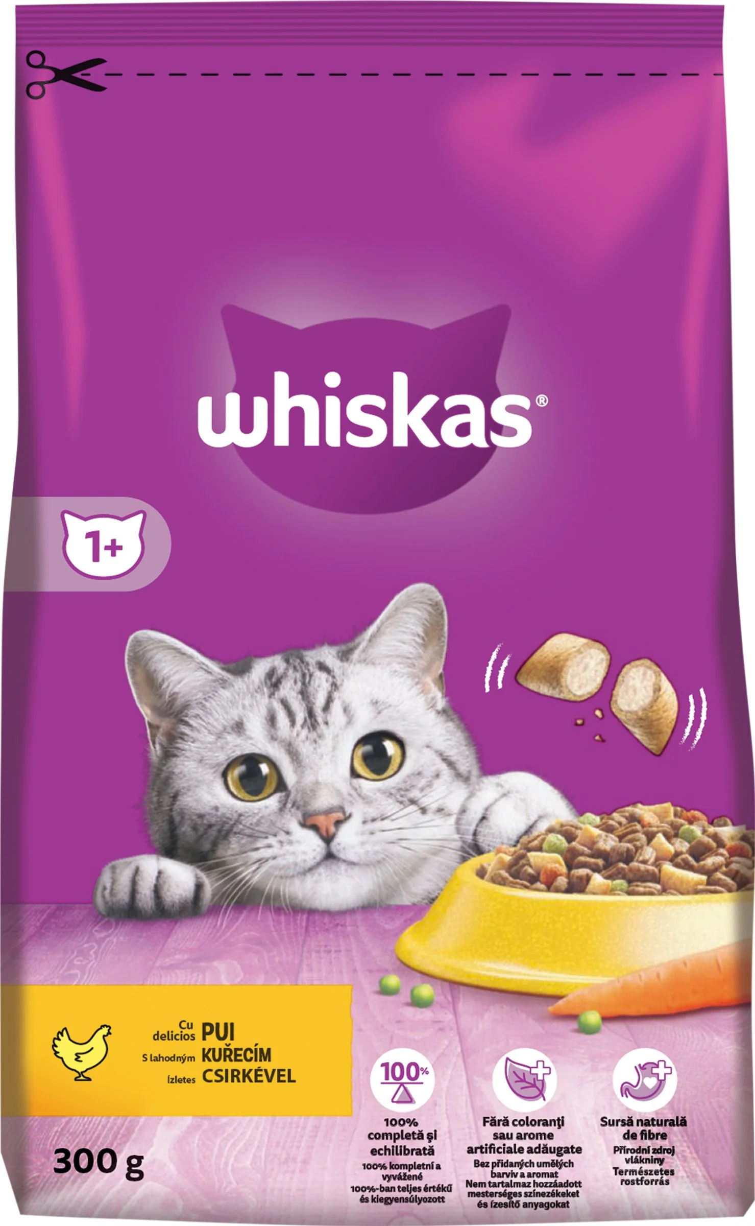 WHISKAS Granule s Kuracím 300g 1×300g, granule pre mačky