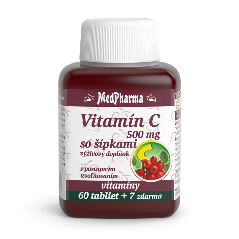 MedPharma VITAMÍN C 500MG so šípkami 1×67 tbl, s postupným uvoľňovaním