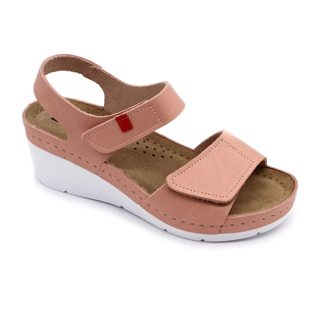 Leon 1080 Zdravotné celokožené sandále na platforme 37 - 24cm, žltá, 6,5 cm
