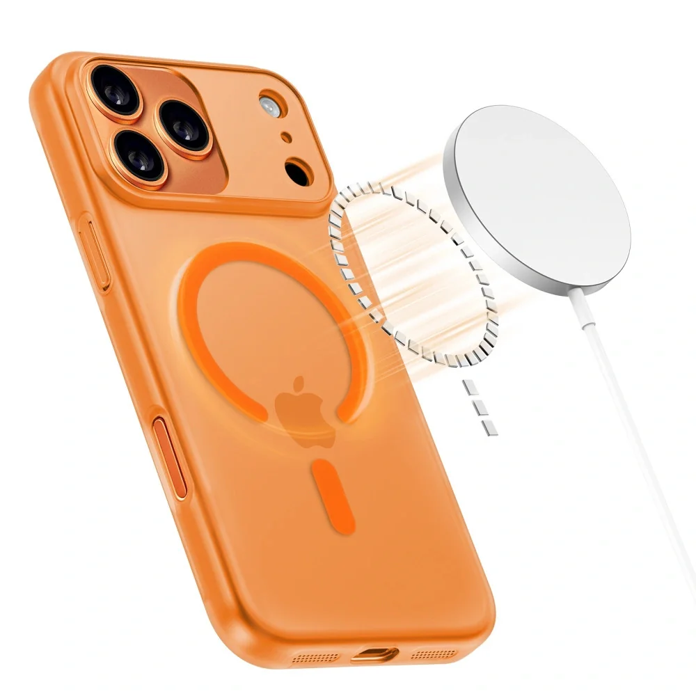 Tech-Protect MagSlim MagSafe kryt na iPhone 17 Pro, oranžový