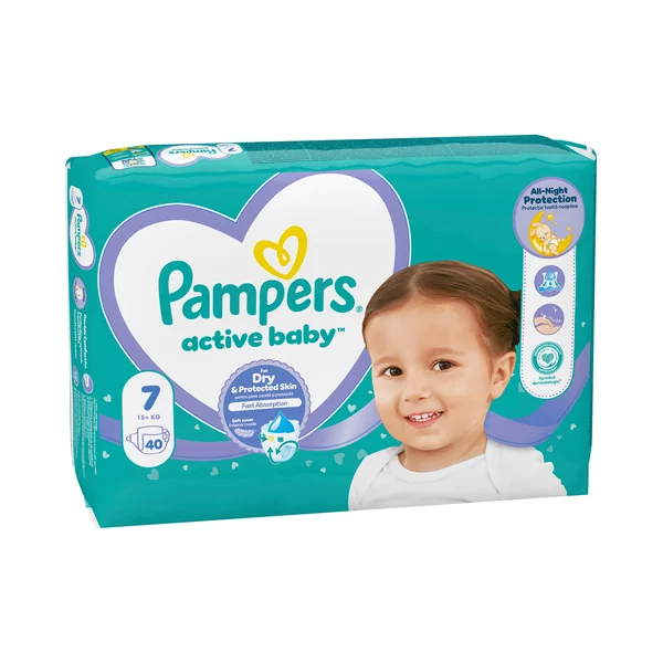 Pampers Active Baby, veľkosť 7 40 ks
