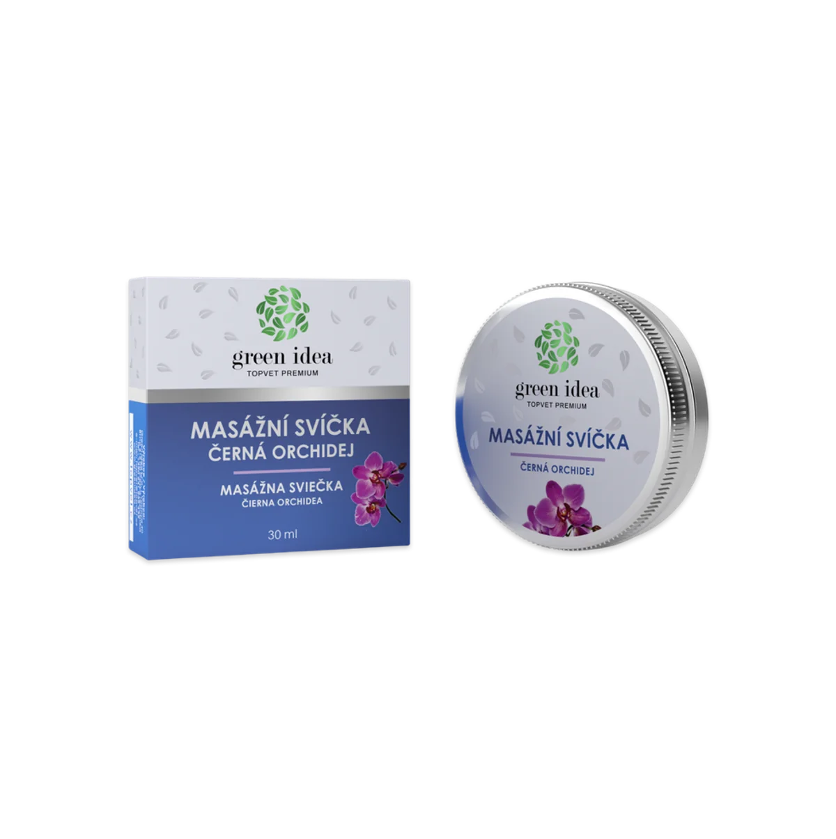 Masážna sviečka – čierna orchidea 30 ml – Green idea