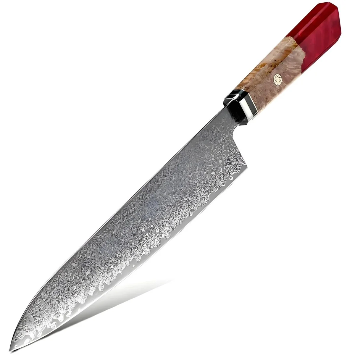Damaškový kuchynský nôž Kurume Chef/Červená