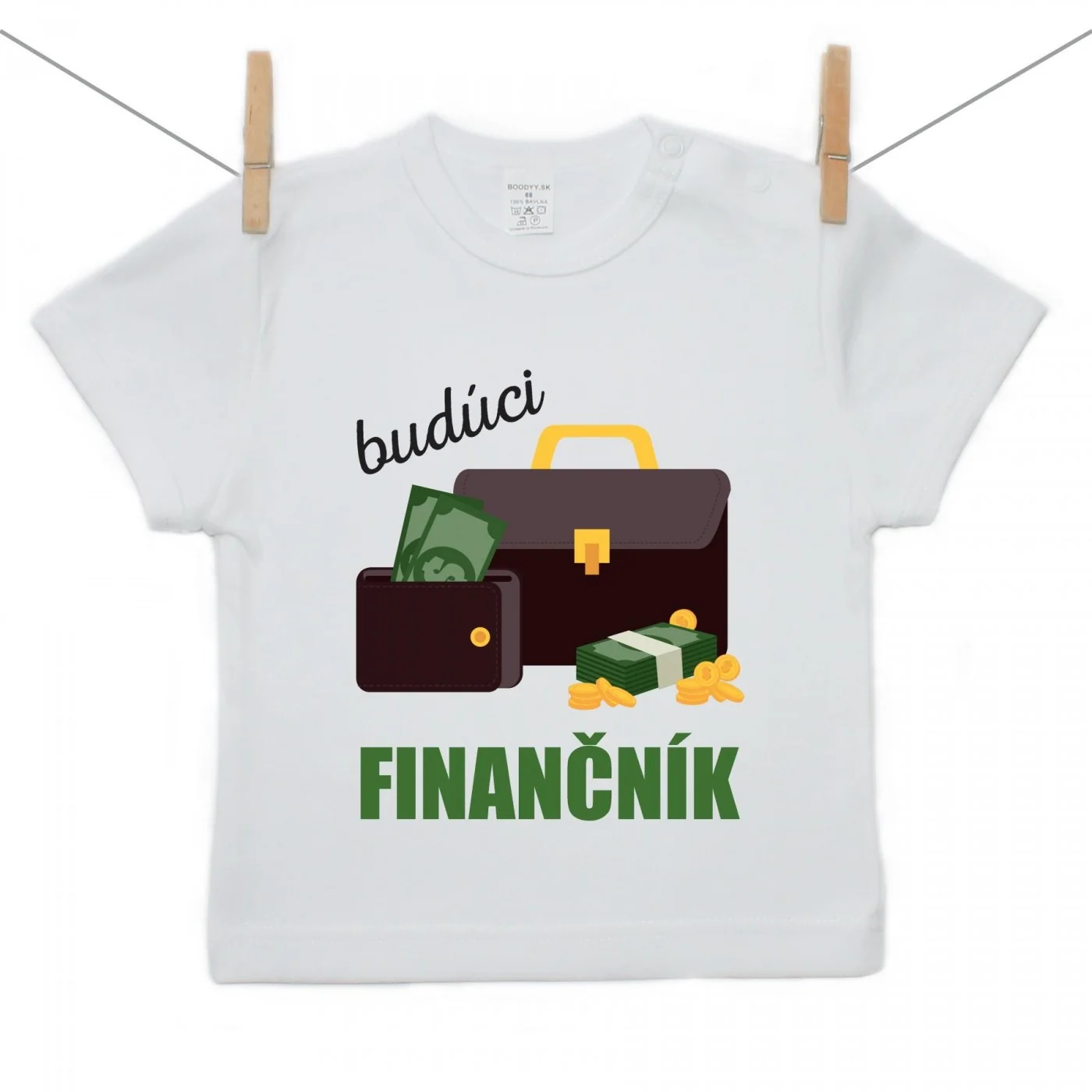 Boodyy Tričko s krátkym rukávom Budúci finančník Veľkosť: 86