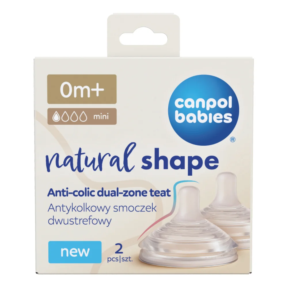 Canpol babies Cumlík k fľaši Natural Shape 0m+ 2 ks