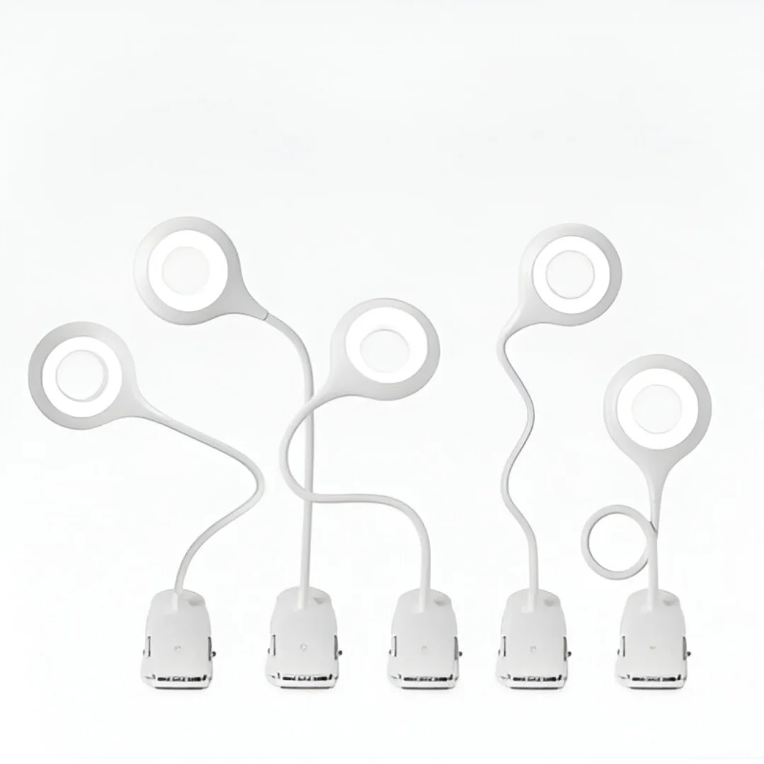 Livefy Reading LED lampa s klipom + kábel USB-C, biela