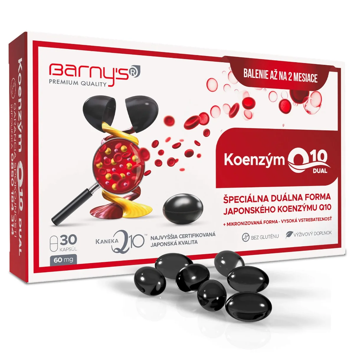 Barny's Koenzým Q10 dual 60 mg 1×30 cps, výživový doplnok