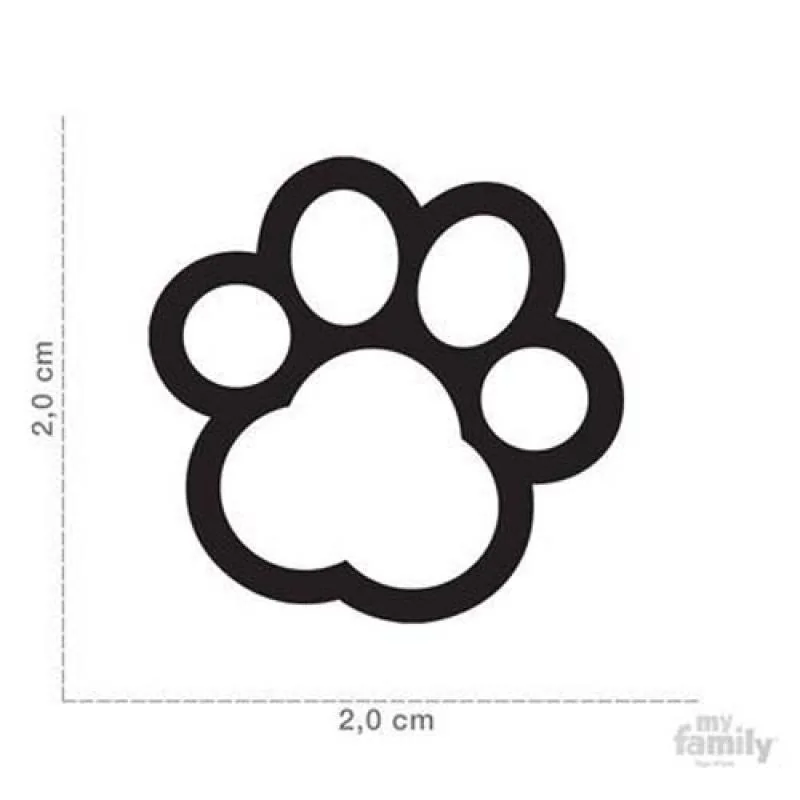 MF PAW GLITTER GREY gravírovateľný prívesok 2x2 cm