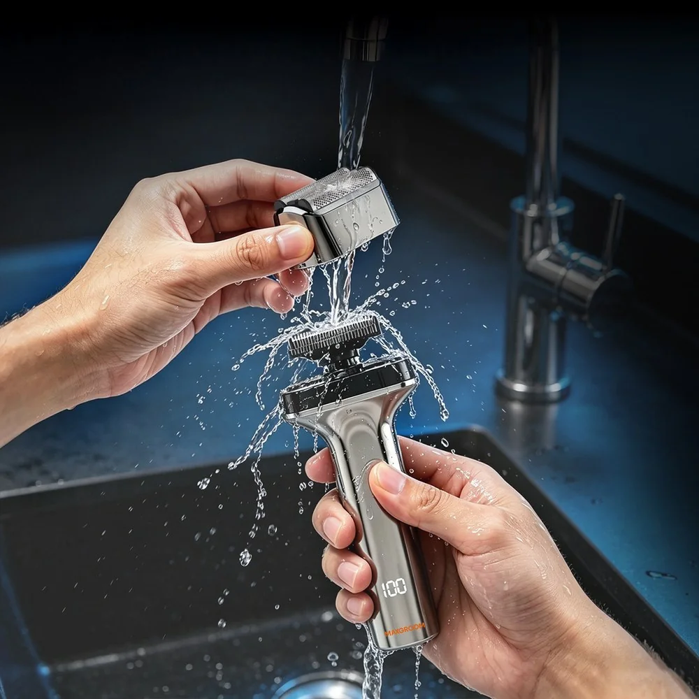 MaxGroom WF-2037D elektrický holiaci strojček, strieborný