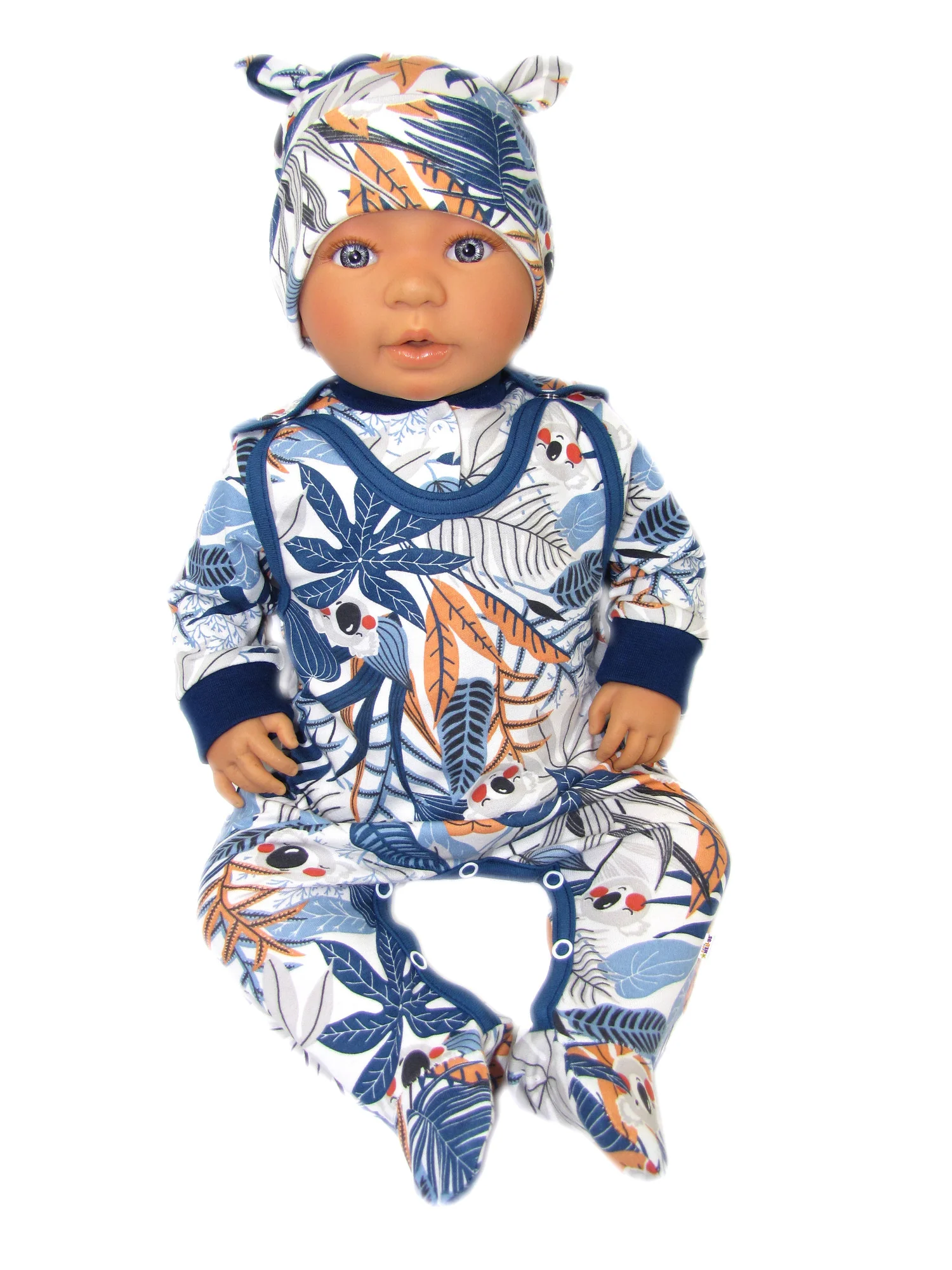Baby Nellys 2-dielna sada, bavlnené dupačky s košieľkou Jungle, veľ. 68