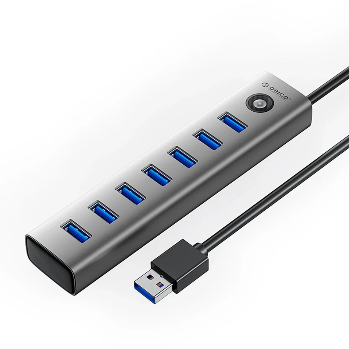 Orico CL7U-U3 HUB adaptér USB - 7x USB 3.0 / USB-C 3A, šedý
