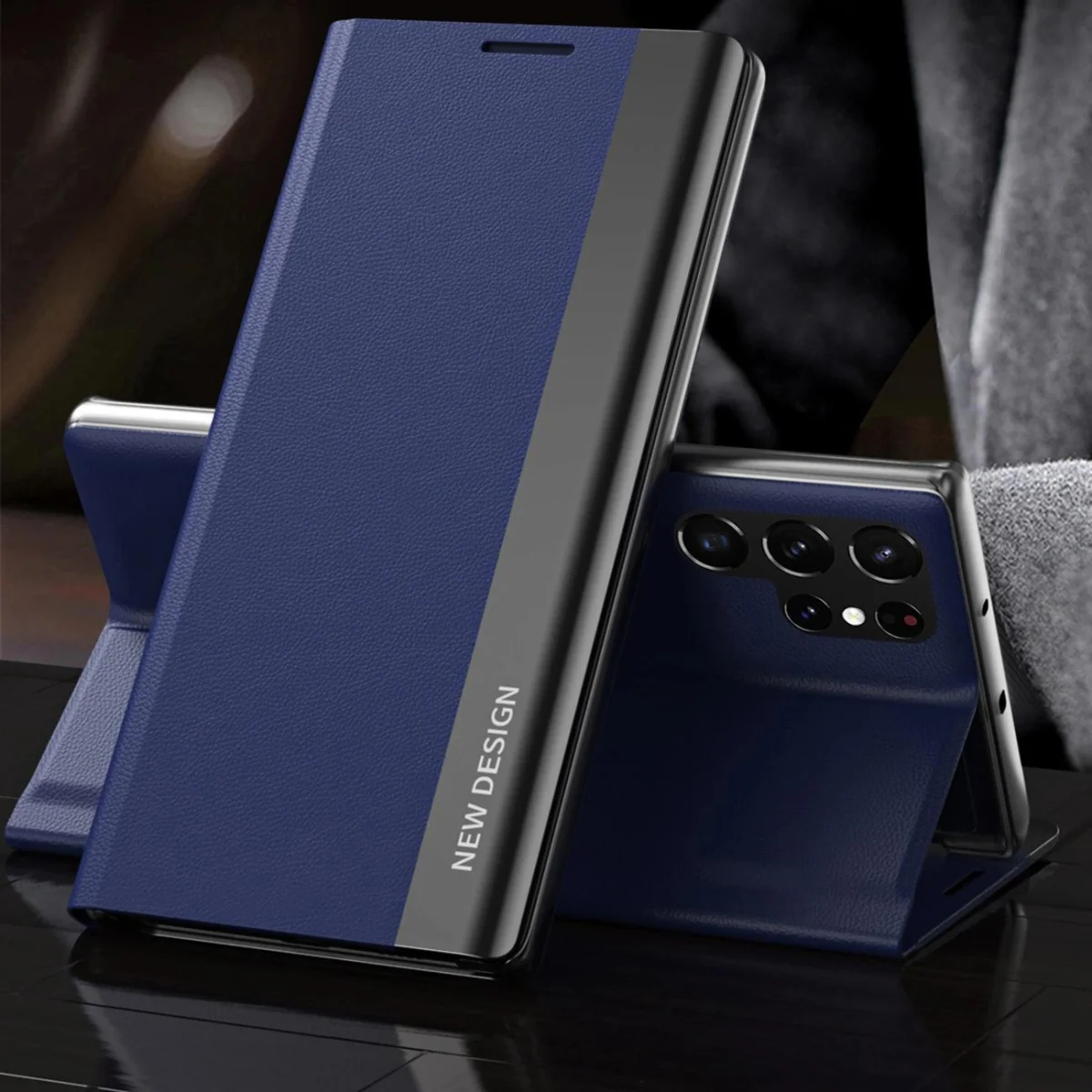 MG Sleep Case Pro knižkové puzdro na Samsung Galaxy S25 Ultra, modré 