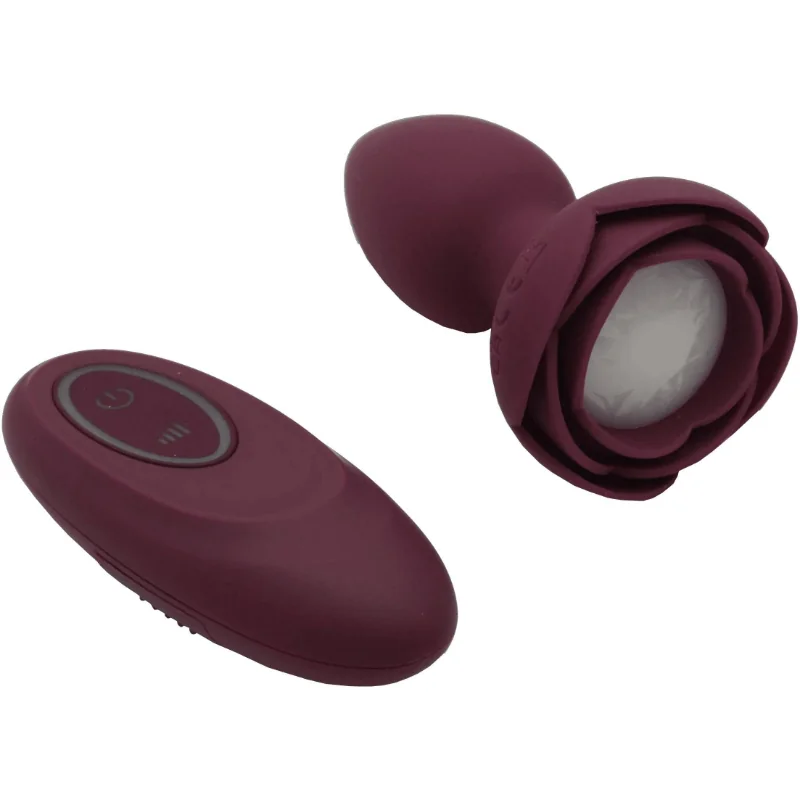 Svietený análny kolík s dotykovým tlačidlom Rose 9,5cm