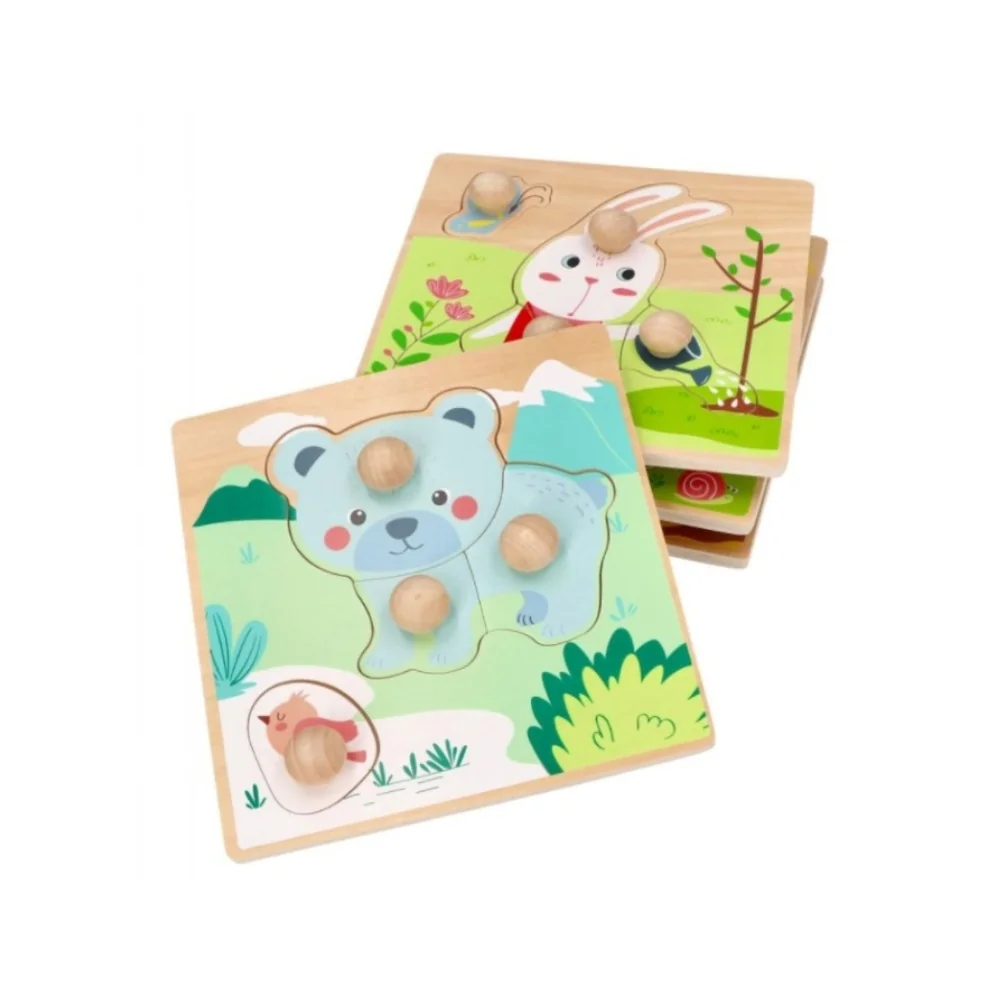 Drevené zábavné vkladacie puzzle 4 ročné obdobia