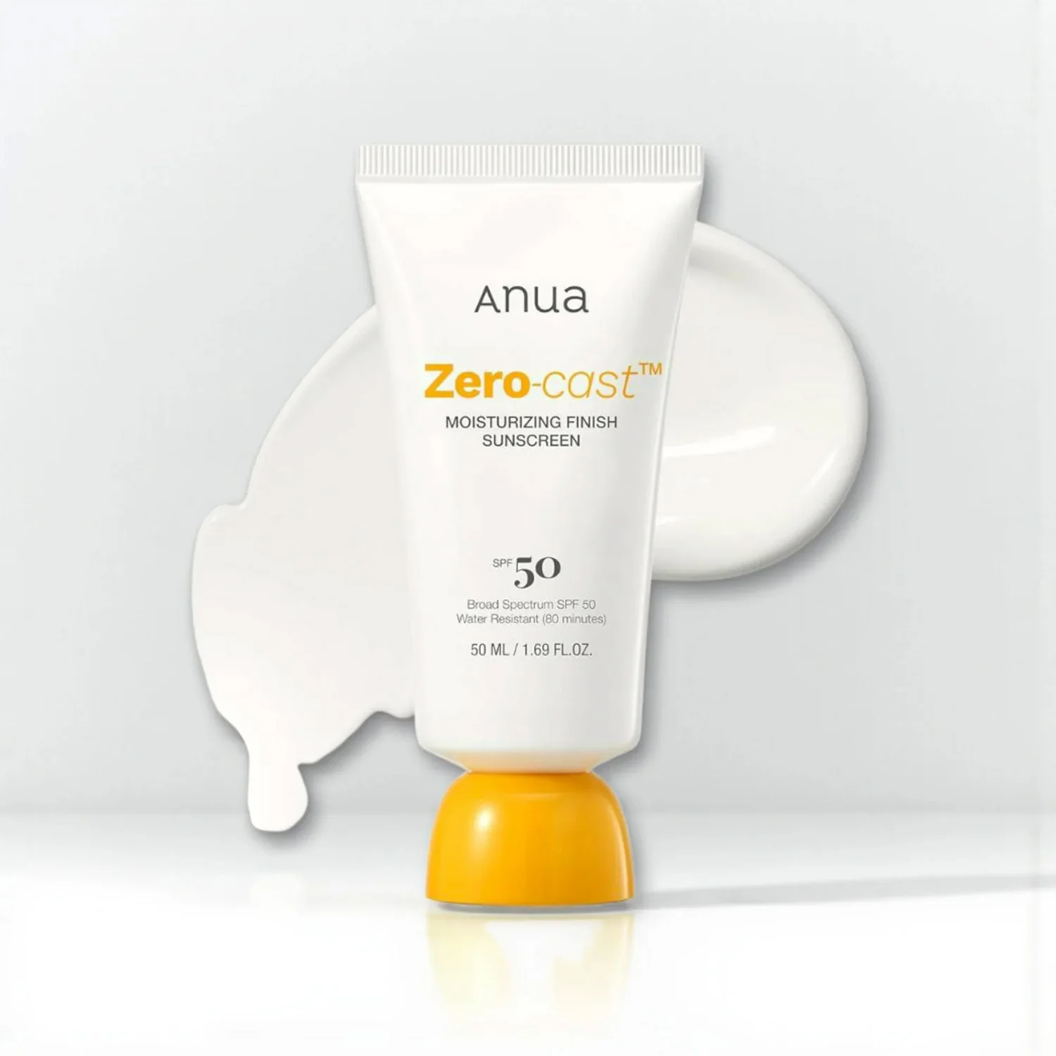 ANUA Zero-Cast Moisturising Finish Sunscreen SPF50 Hydratačný opaľovací krém bez bieleho filmu s SPF 50 a niacínamidom 50ml
