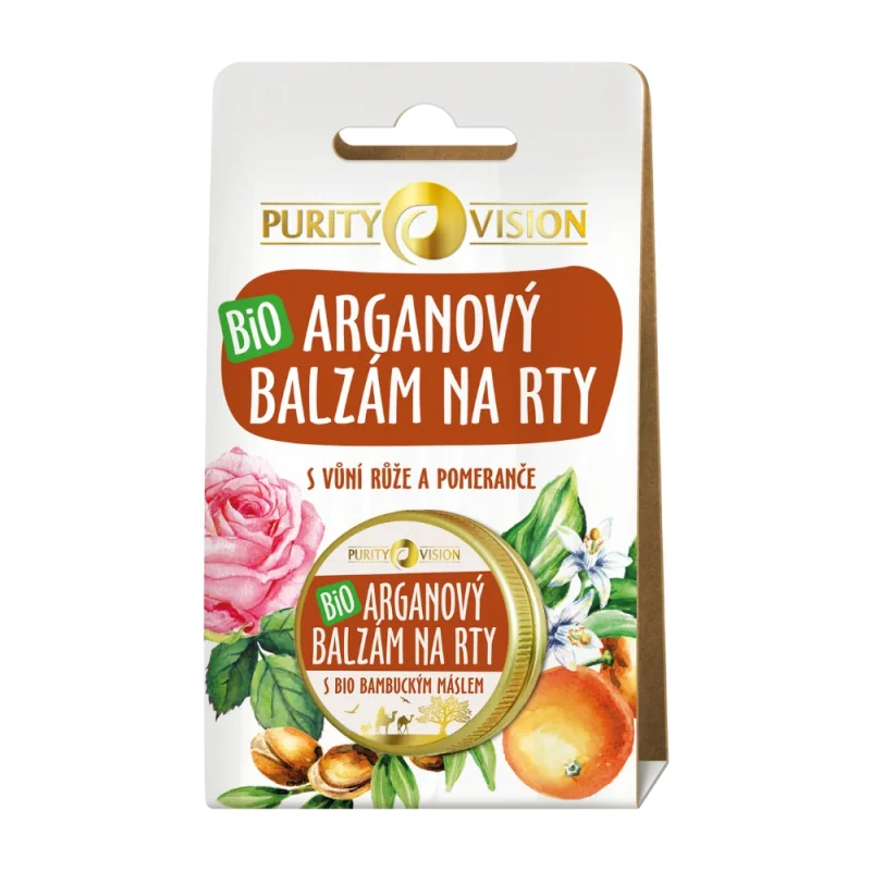 Purity Vision Bio Arganový Balzam Na Pery 12ml 1×1 ks, balzam na pery