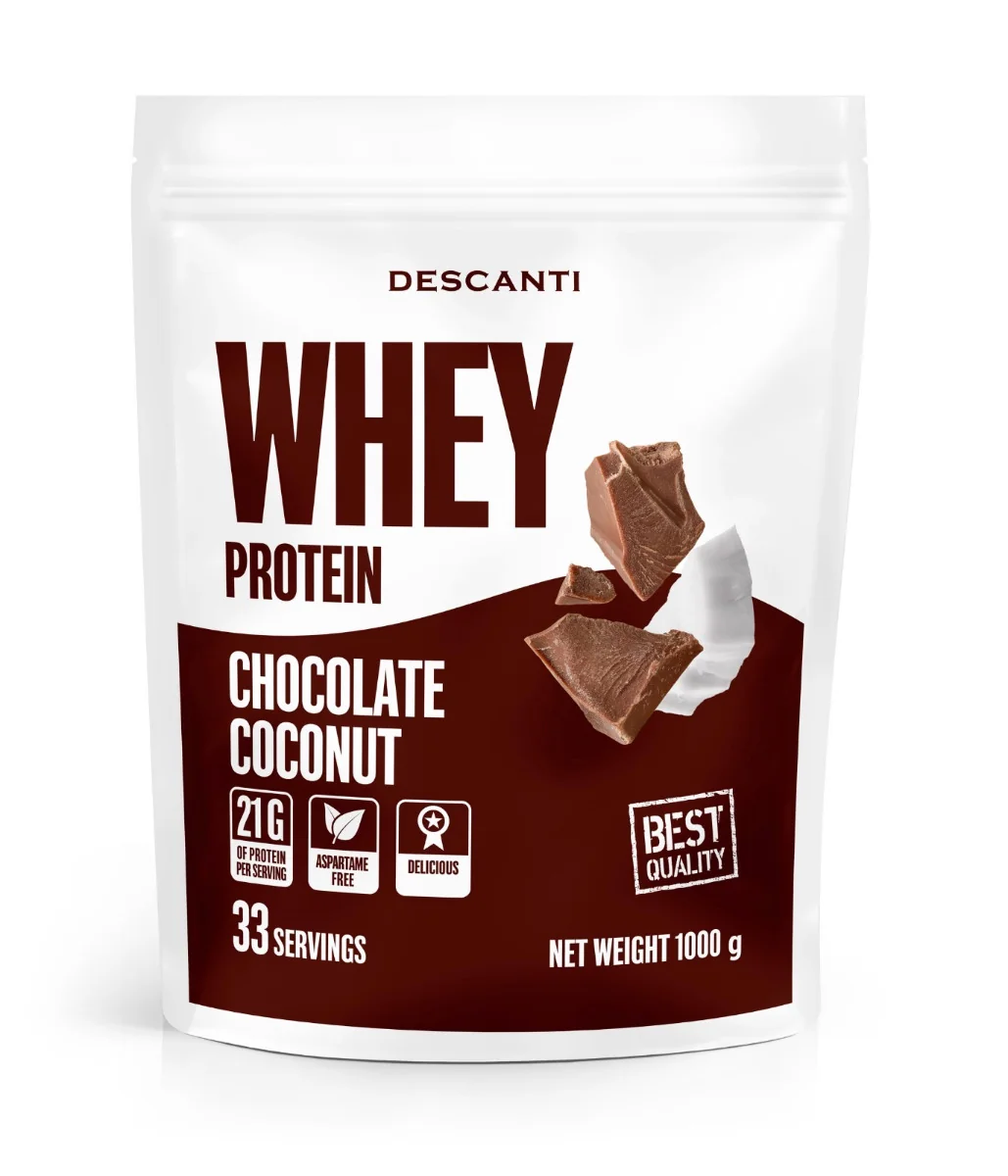 Descanti Whey Protein Chocolate Coconut 1000g 1×1000 g, proteínový prášok
