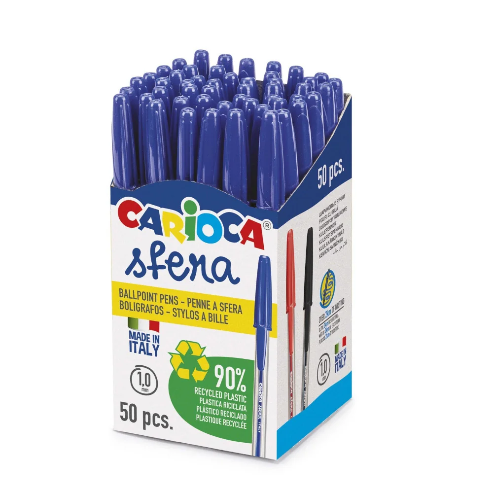 Gulôčkové pero ECO  modré - Carioca Sfera 50ks-CARIOCA