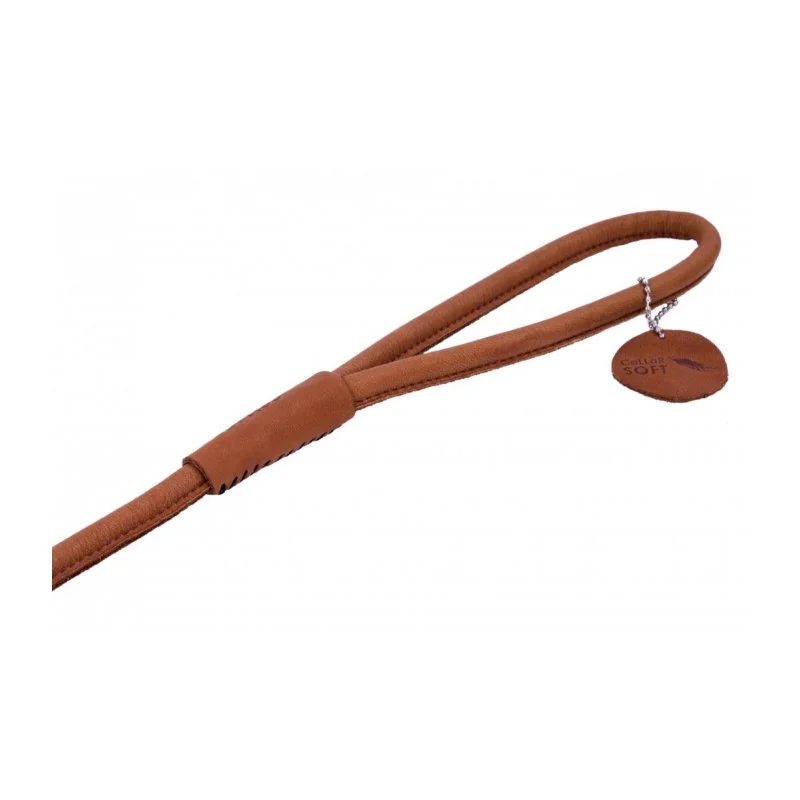 Okrúhle kožené vodítko Soft hnedé 183cm, Šírka: 8 mm