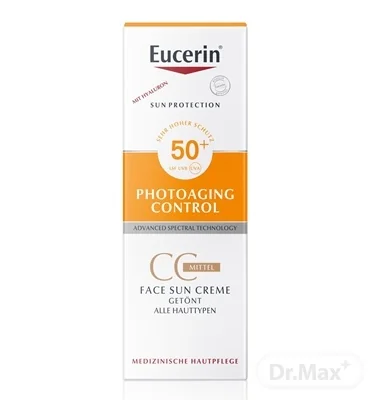 Eucerin SUN PHOTOAGING CONTROL CC KRÉM SPF 50+ 1×50 ml, krém na opaľovanie na tvár, stredne tmavý