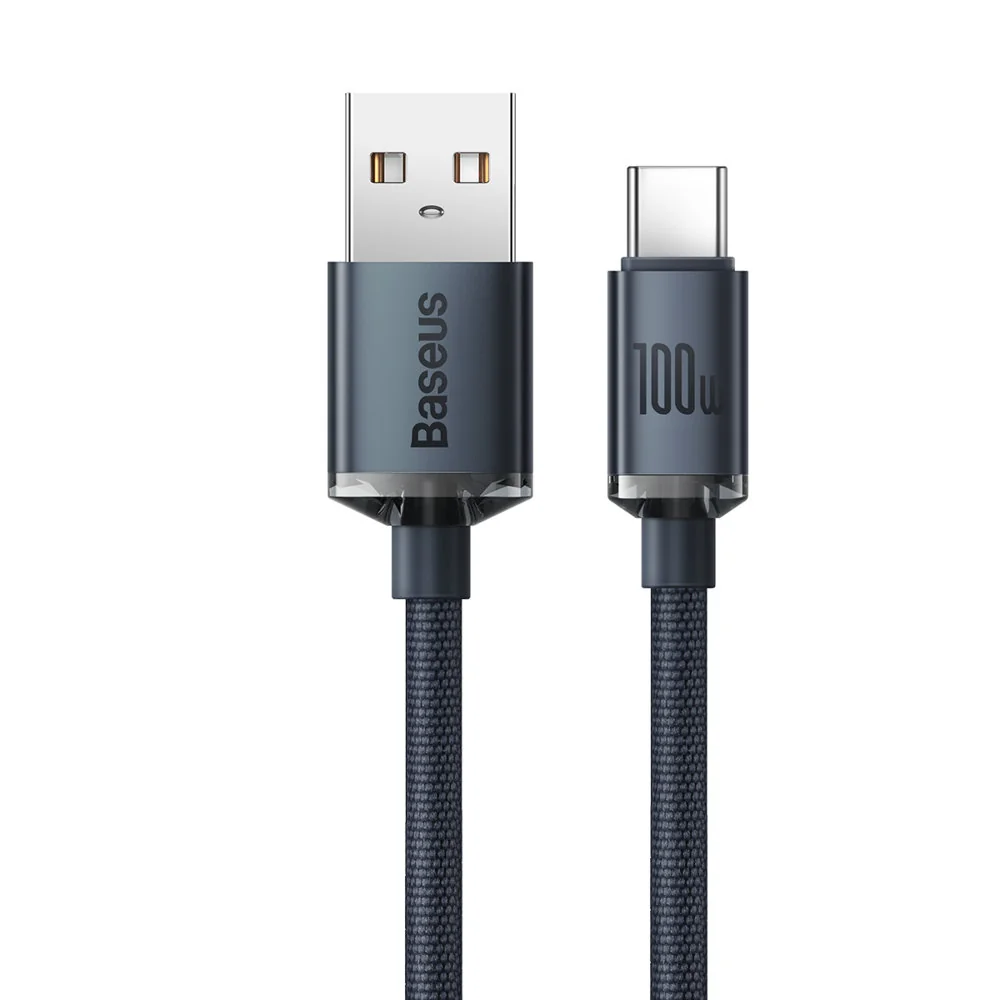 Baseus Crystal Shine kábel USB / USB-C 5A 100W 1.2m, čierny