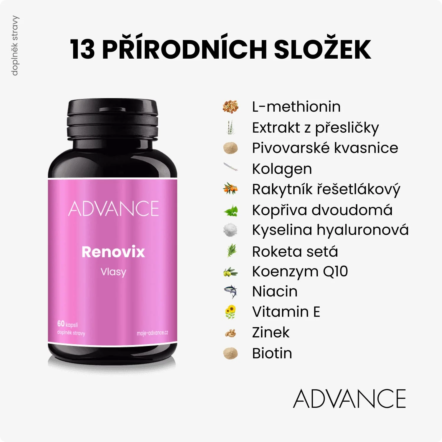ADVANCE Renovix 60 kapsúl - vlasy 1×60 cps, výživový doplnok
