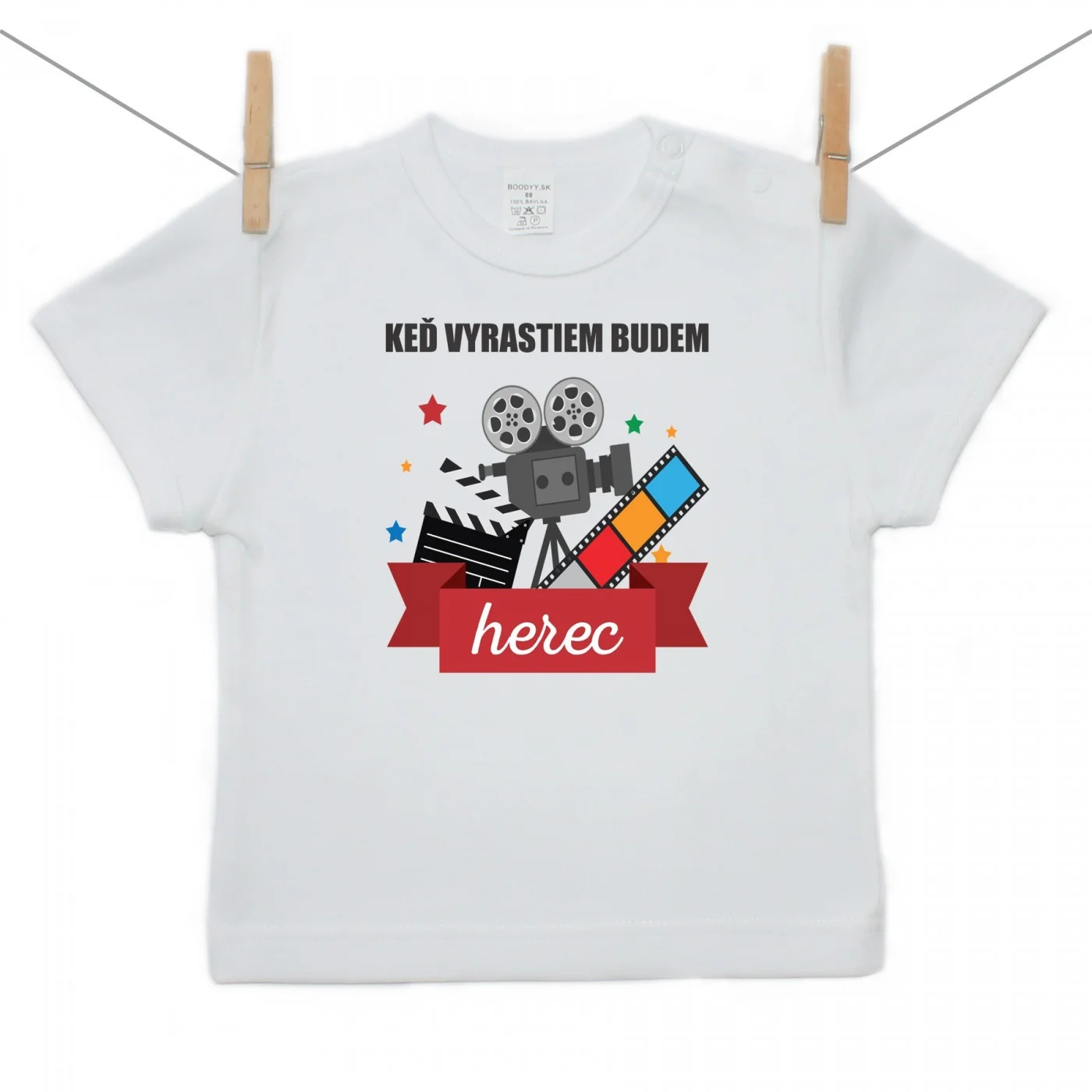 Boodyy Tričko s krátkym rukávom Keď vyrastiem budem herec Veľkosť: 80