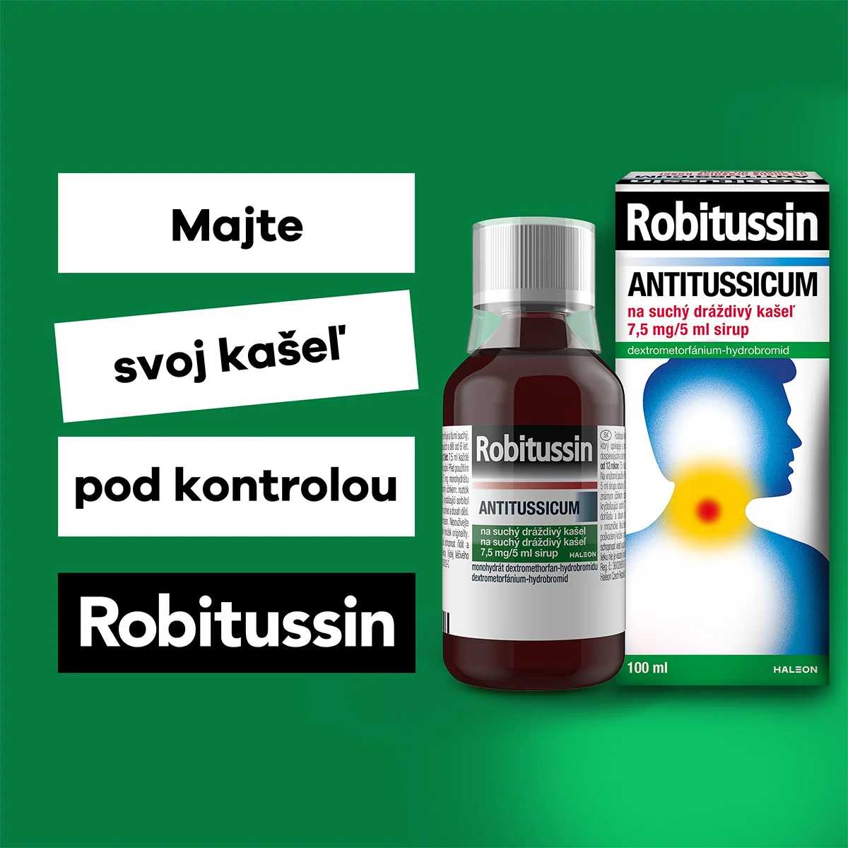 Robitussin Antitussicum sirup 1x100 ml, sirup na suchý kašeľ