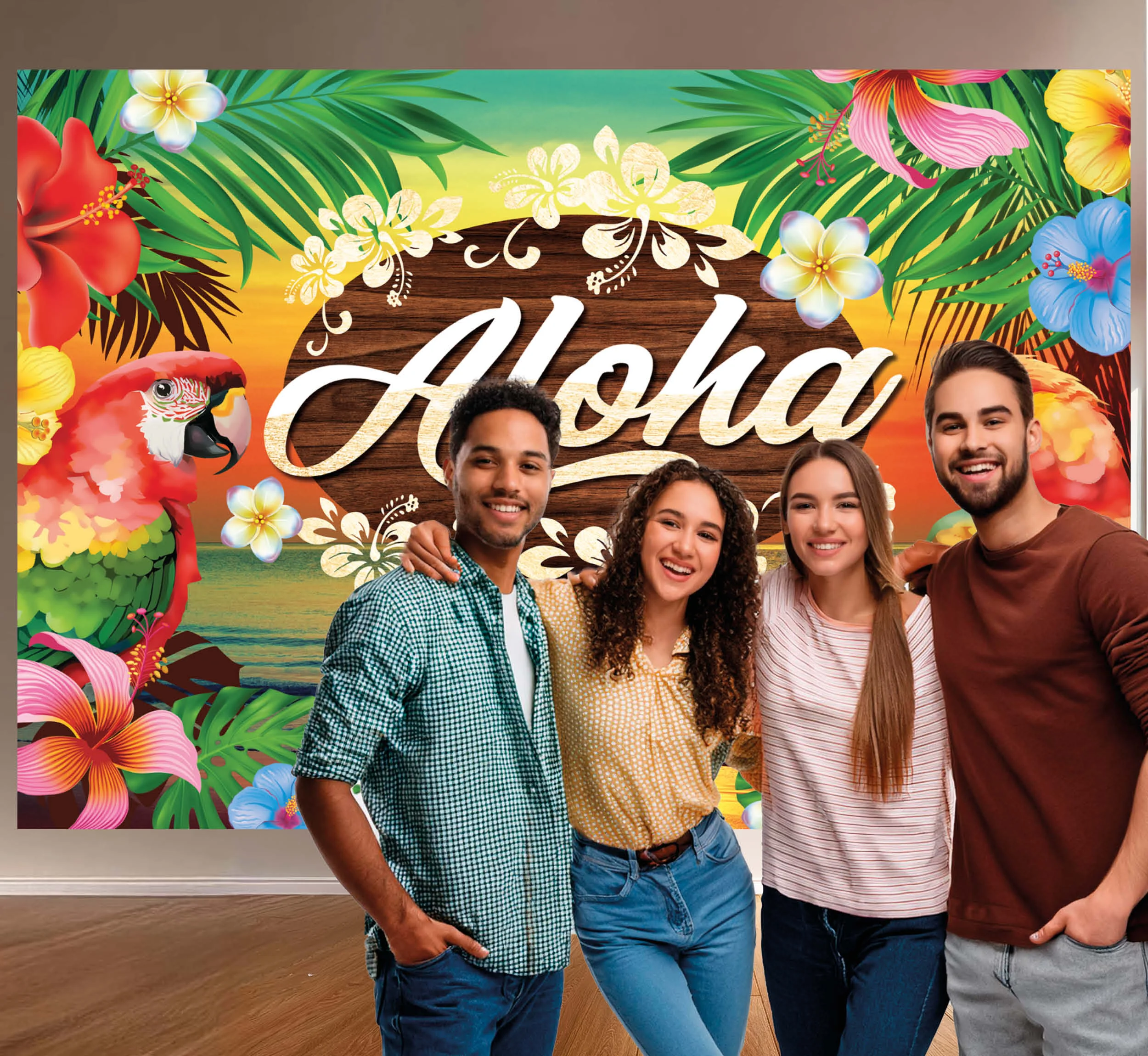 Foto pozadie Aloha Papagáje 220x150cm