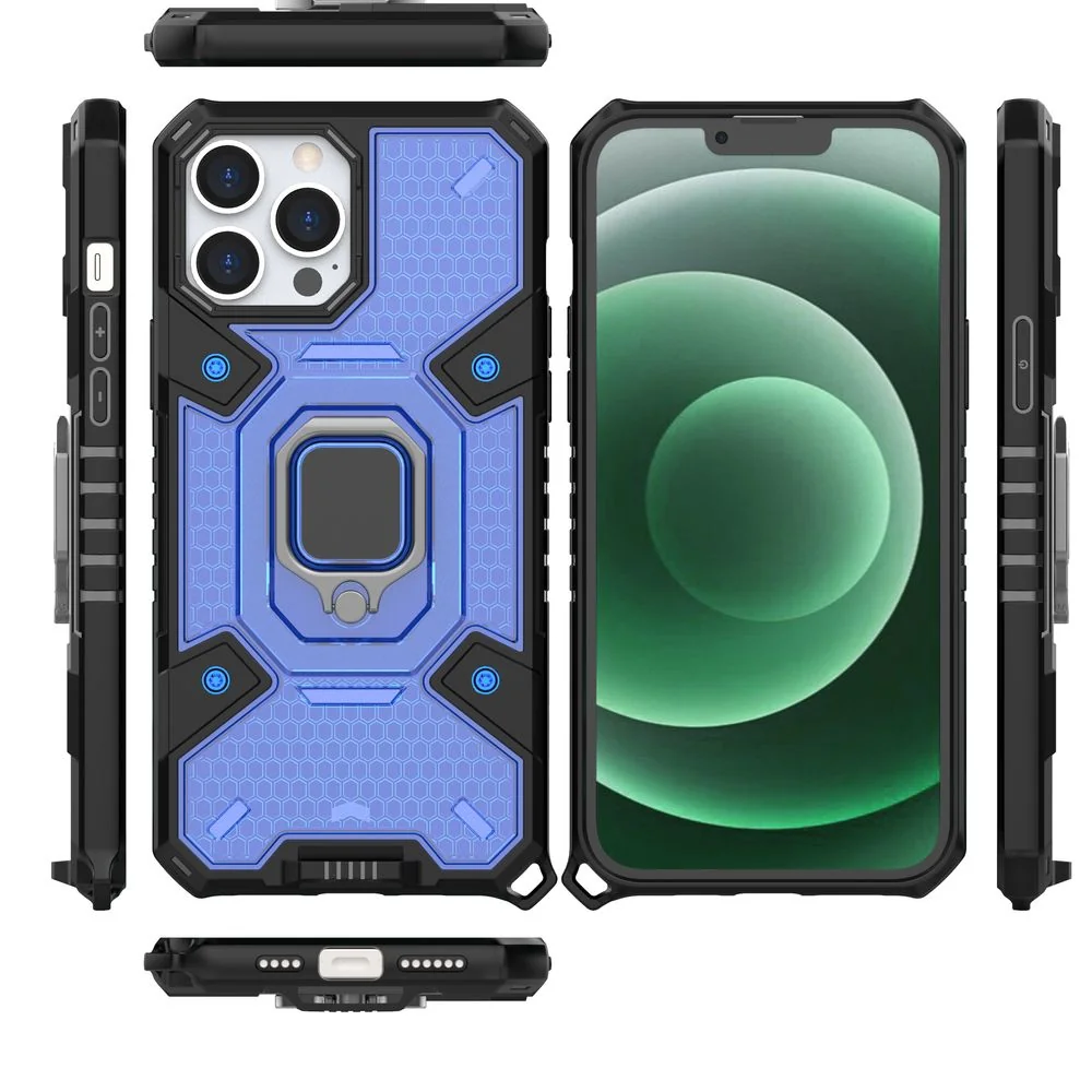 MG Capsule Ring plastový kryt na iPhone 13, modrý