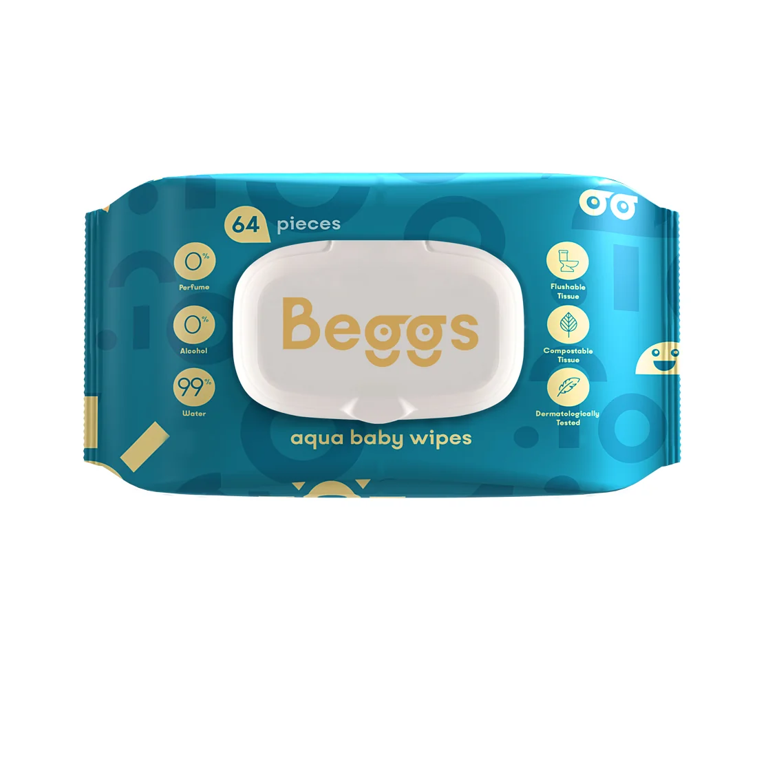 Beggs Vlhčené splachovateľné obrúsky 1×64 ks, vlhčené obrúsky