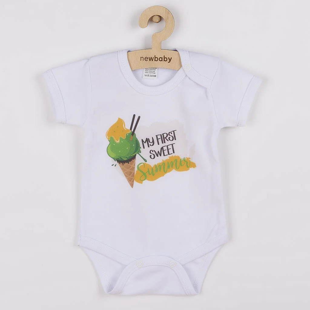 Dojčenské body s krátkym rukávom  Panda, vel. 68 (4-6m)