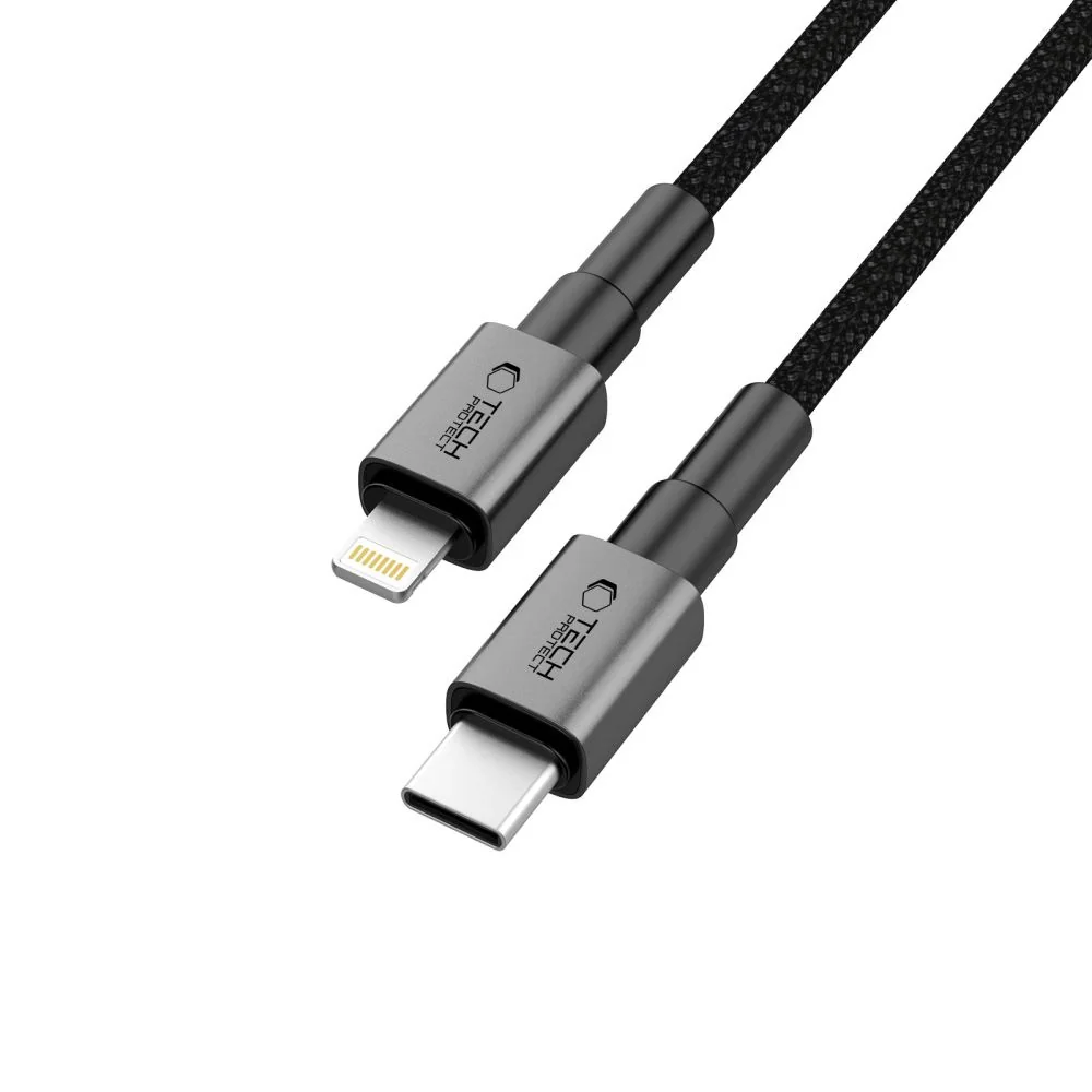 Tech-Protect Ultraboost DNA kábel USB-C / Lightning PD 27W / 3A 2m, šedý dý