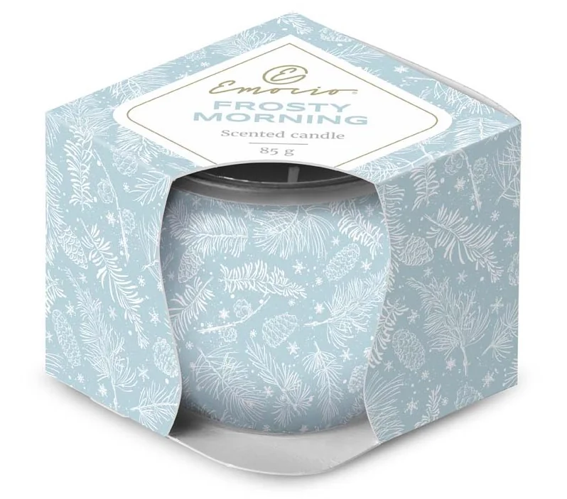 Emocio Sklo Dekor 70×62 mm Frosty Morning - Winter Woods, vonná sviečka 1×1 ks, vonná sviečka