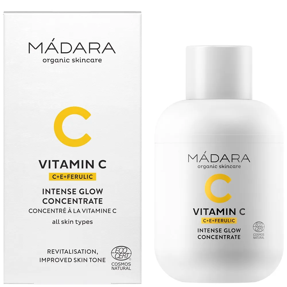 Mádara Vitamín C, Koncentrát pre Intenzívnu Žiara 1×30 ml, prírodný rozjasňujúci koncentrát