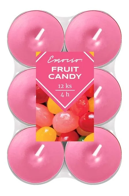 Emocio Čajové ~4 hod. 12 ks Fruit Candy vonné sviečky 1×12 ks, vonné sviečky