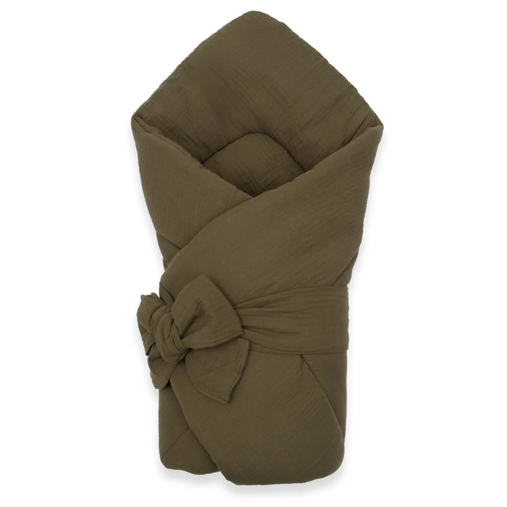 Mušelínová šnurovacia zavinovačka New Baby olive , 20C58709