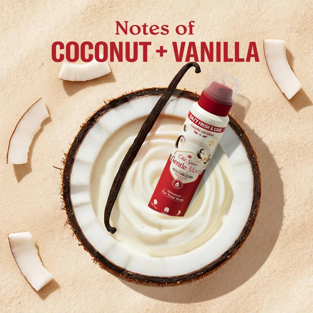 Old Spice Gentle Man's Kokos + Vanilka dezodorant v spreji 140 ml